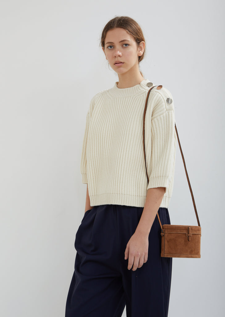 Suede Round Mini Trunk Bag