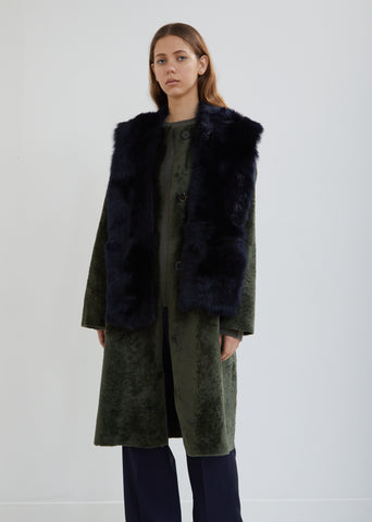 Lust Shearling Coat with Detachable Fur Collar