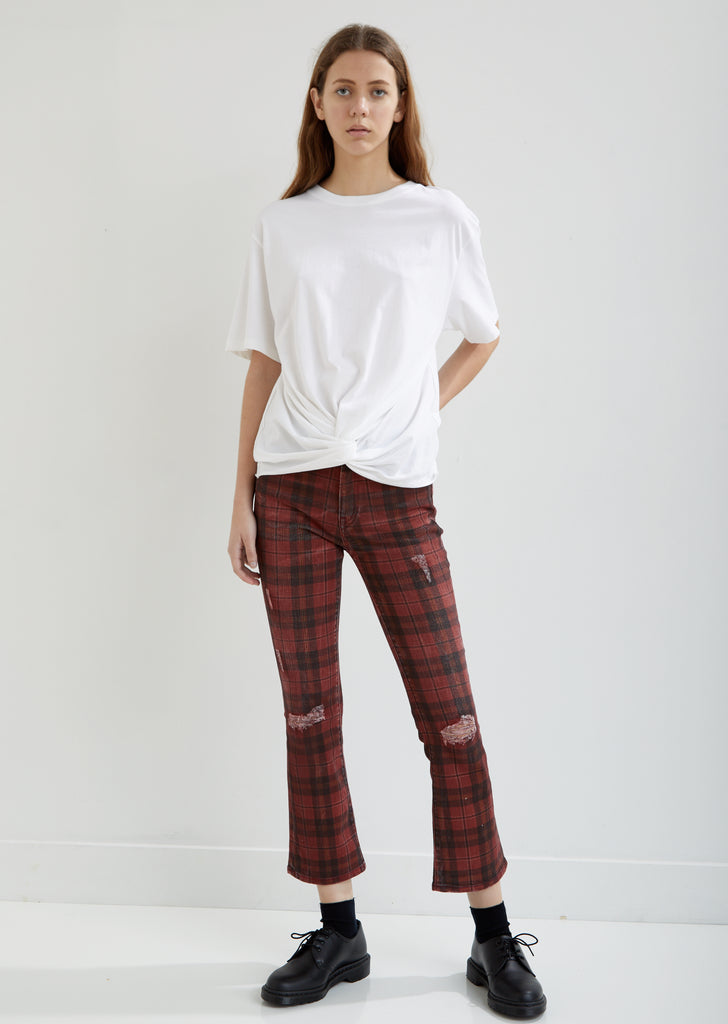 Kick Fit Red Plaid Jeans