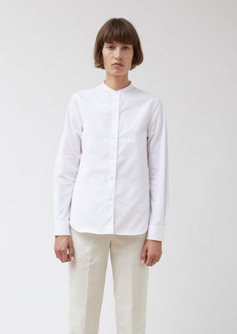 Collarless Button Front Shirt
