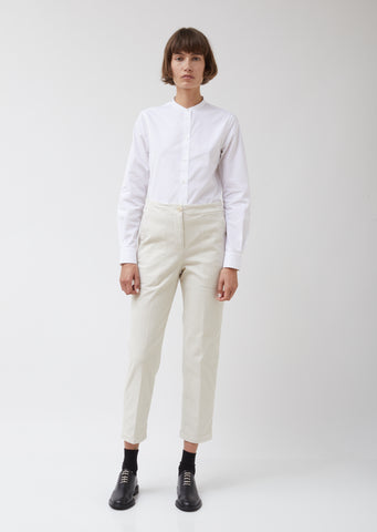 Cream Cotton Twill Trousers
