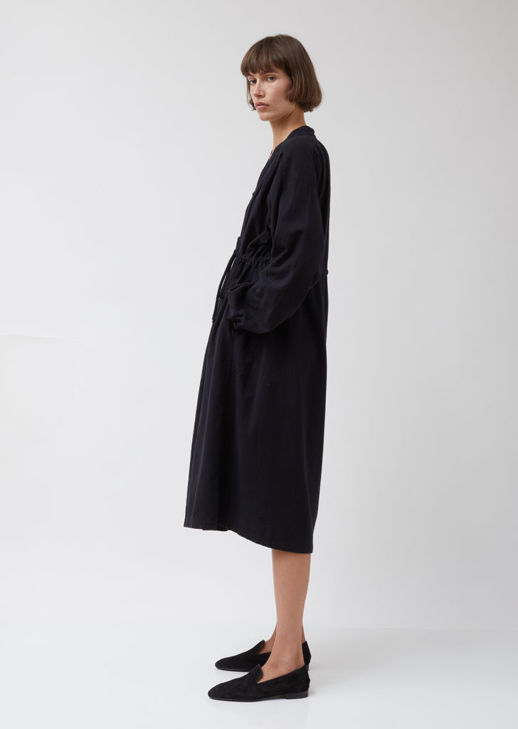 Navy Flannel Poet Dress