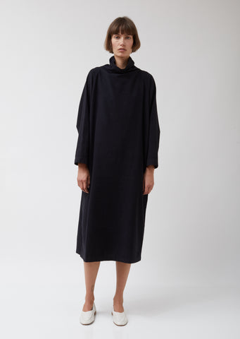 Navy Flannel Tube Dress