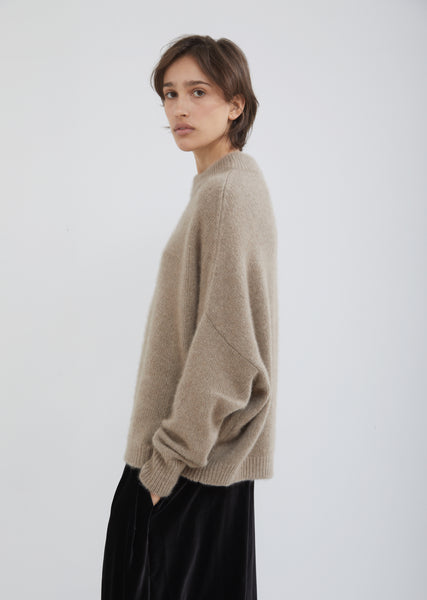 Cashmere Silk Round Neck Sweater by Dušan- La Garçonne