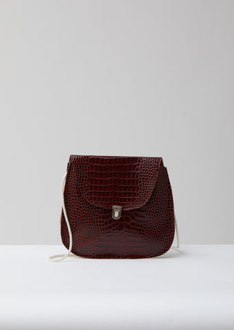 Croc Leather Shoulder Bag