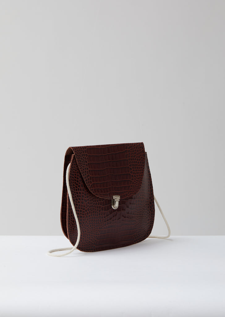 Croc Leather Shoulder Bag