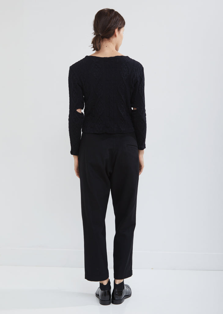 Round Neck Cable Cardigan