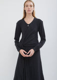 Knotted Wool Wrap Dress