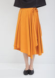 Long Umbrella Poplin Wrap Skirt