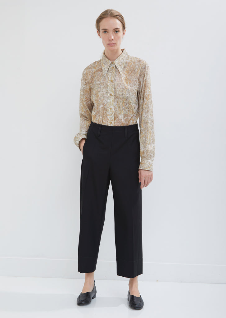 Cropped Wool Elasticated Pants