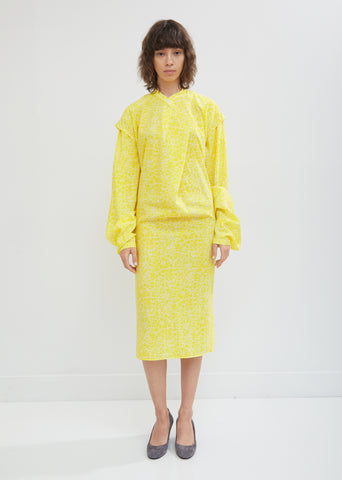 Large Sleeve Dry Silk Dress