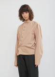 High Collar Twisted Poplin Shirt