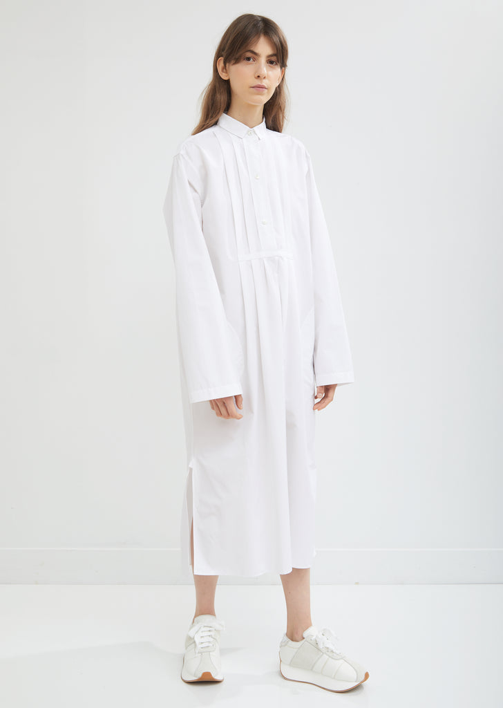Dael Pleated Cotton Poplin Shirt Dress