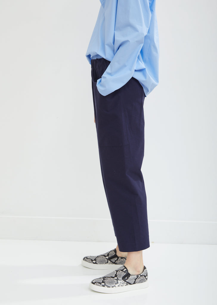 Punch Drawstring Cropped Cotton Pants