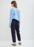 Punch Drawstring Cropped Cotton Pants