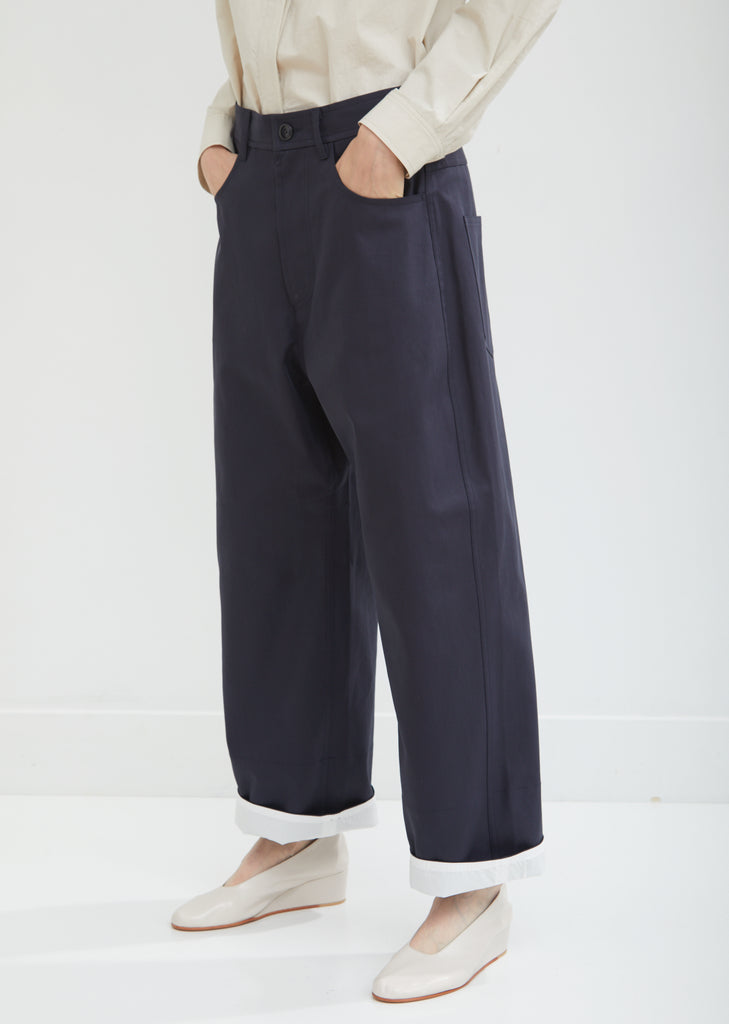 Pomona Contrast Cuff Casual Pants