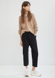 Punch Drawstring Cropped Cotton Pants