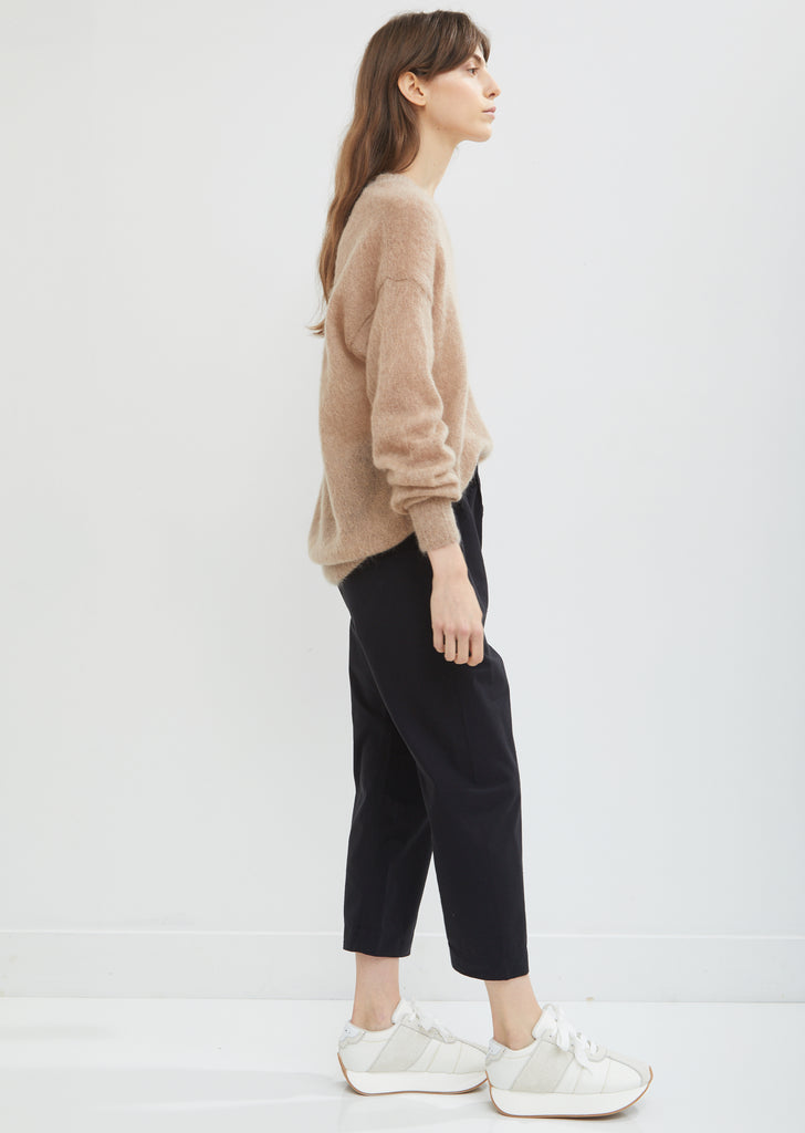 Punch Drawstring Cropped Cotton Pants