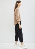 Punch Drawstring Cropped Cotton Pants