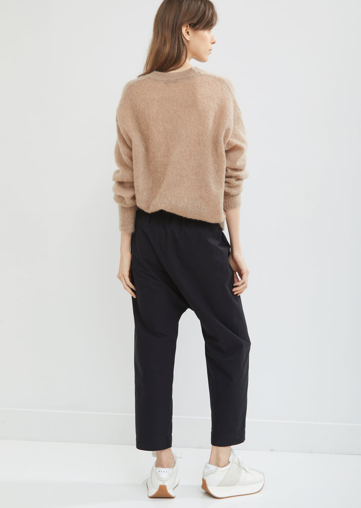 Punch Drawstring Cropped Cotton Pants