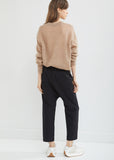 Punch Drawstring Cropped Cotton Pants