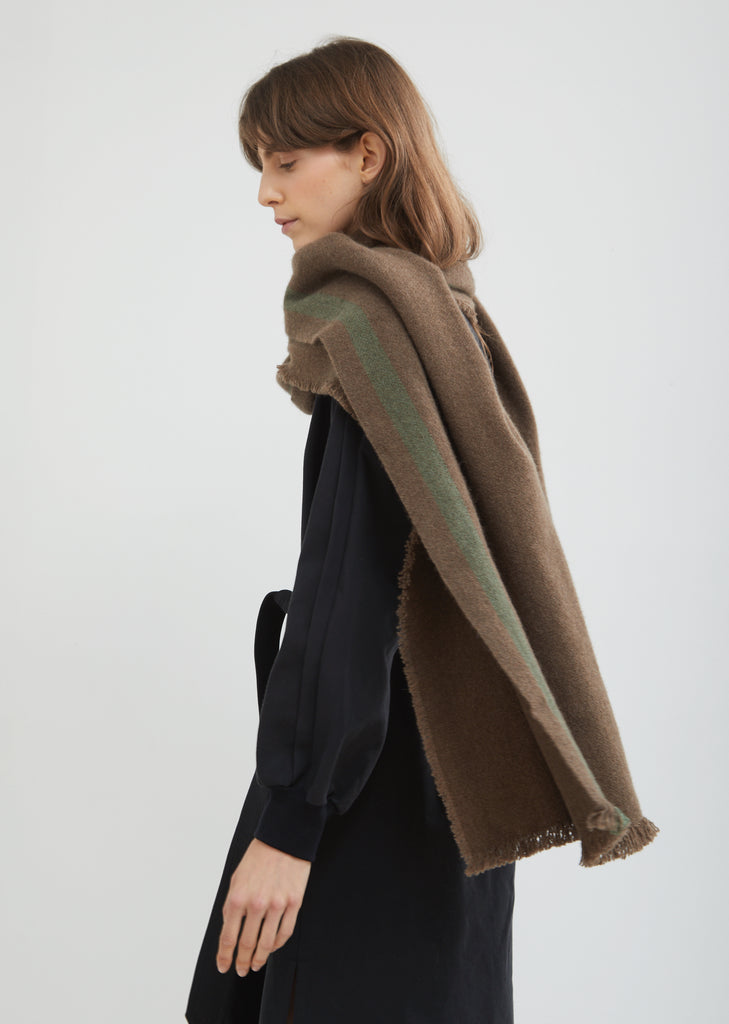 Yak Stole with Mekong Green Stripe