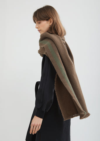 Yak Stole with Mekong Green Stripe