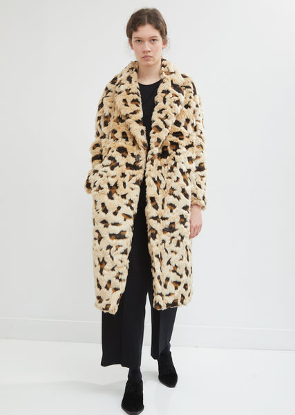 Jacquard Cheetah Faux Fur Coat by Junya Watanabe- La Garçonne