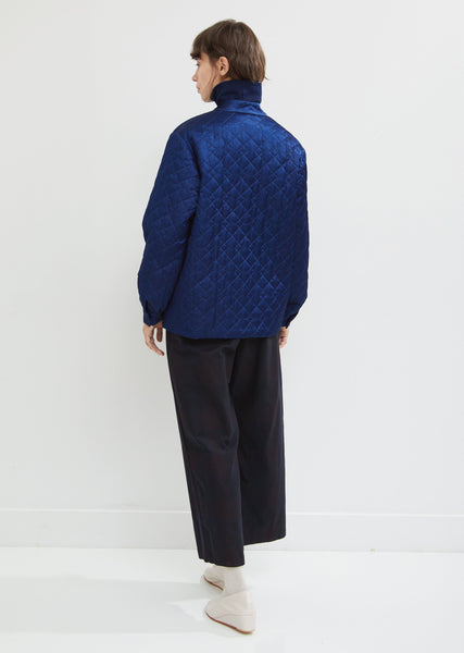 Quilted Satin Stand Collar Jacket by Blue Blue Japan- La