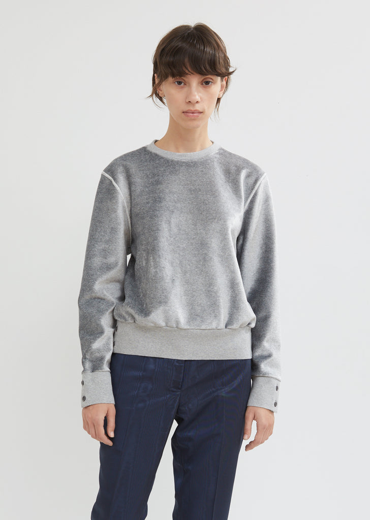 Relaxed Fit Velvet Crewneck