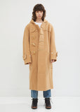 Long Camel Wool Toggle Coat