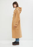 Long Camel Wool Toggle Coat