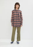 Shredded Seam Flannel Shirt