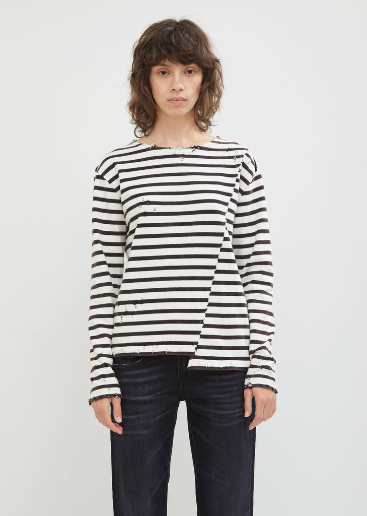 Shift Seam Striped Long Sleeve Tee