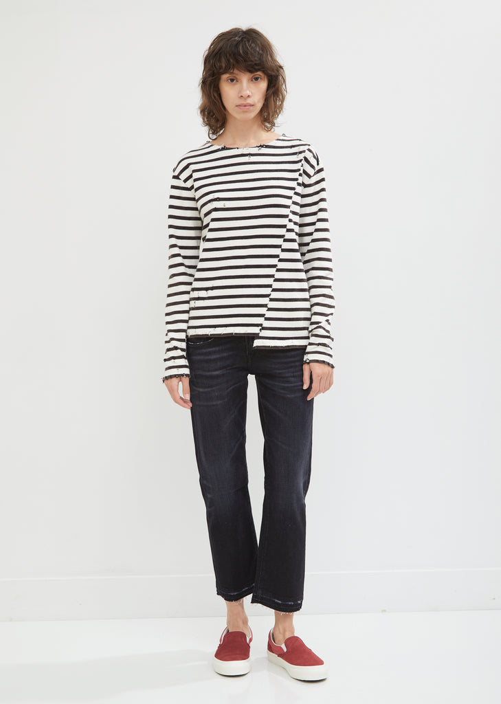 Shift Seam Striped Long Sleeve Tee