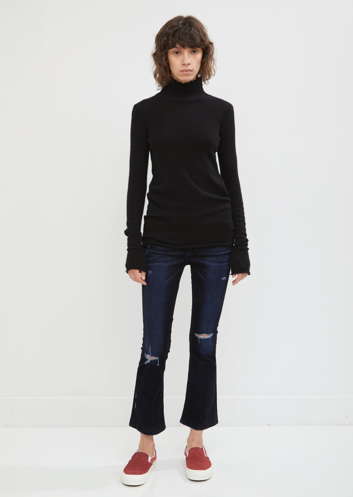 Distressed Skinny Turtleneck