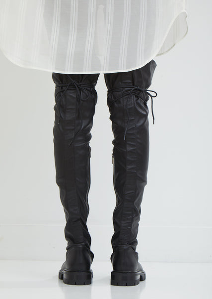 ANNDEMEULEMEESTER
 アンドゥムルメステール 希少ストール Pre-owned] ANN DEMEULEMEESTER Side Zip Side Gore Boots 2002