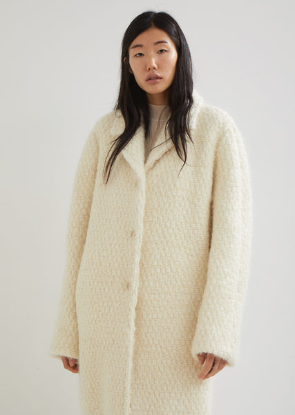 shéller collarress wool middle coat/0001 collarress wool middle coat – shéller / シェリエ