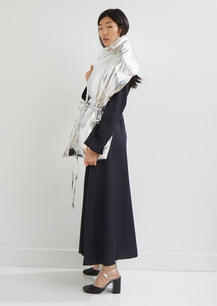 Silver Wrap Puffer Vest
