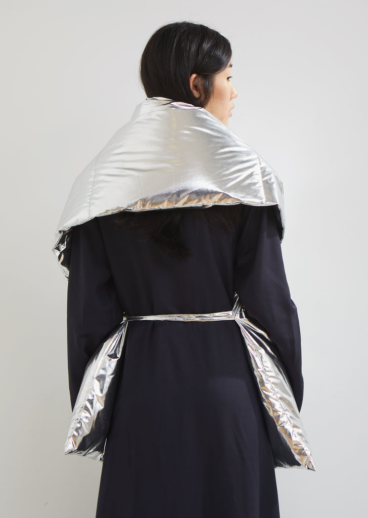 Silver Wrap Puffer Vest