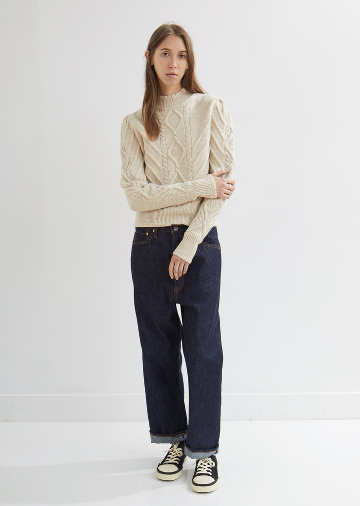 Selvedge Wide Tapered Cut Jeans