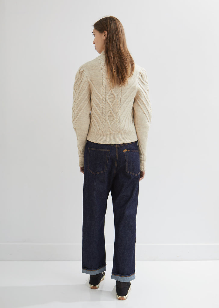 Selvedge Wide Tapered Cut Jeans