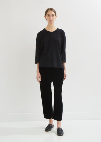 Three-Quarter Sleeve Boxy Cotton Tee