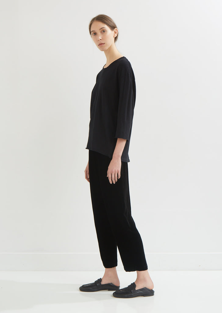 Three-Quarter Sleeve Boxy Cotton Tee