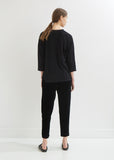 Three-Quarter Sleeve Boxy Cotton Tee