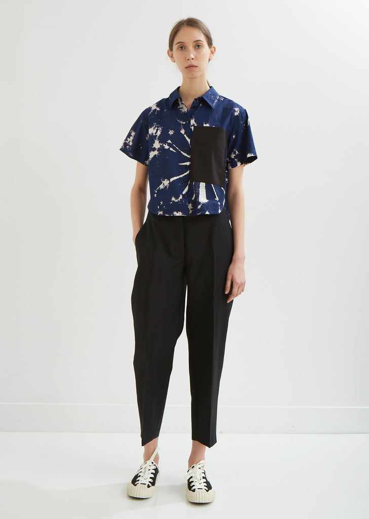 Tie Dye Poplin Button Down Top