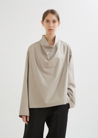 Cowl Neck Poplin Top