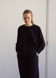 Cotton Fleece Crew-Neck Warm-Up Ls Pullover