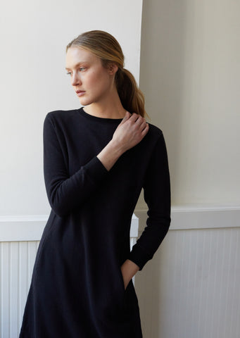 Women Starry Night Jacquard Sweat Pullover Dress
