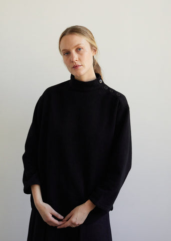 Cotton Fleece High-Neck Ls Pullover